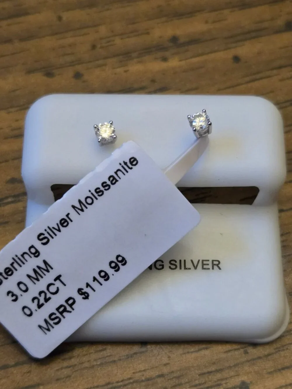 GRA Certified Moissanite Stud Earrings – 3mm – D Color VVS1 – 925 Sterling Silve